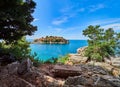 Sveti Stefan is a small islet and hotel resort in Montenegro, Europe Royalty Free Stock Photo