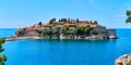 Sveti Stefan is a small islet and hotel resort in Montenegro, Europe Royalty Free Stock Photo