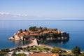 Sveti stefan village built in a piece of land that juts out into the sea