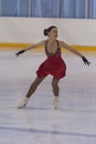 Svetlana Komarova from Belarus performs Adult Pre-Bronze Class III Ladies Free Skating Program Royalty Free Stock Photo