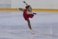 Svetlana Komarova from Belarus performs Adult Pre-Bronze Class III Ladies Free Skating Program Royalty Free Stock Photo