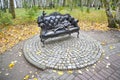 SVETLOGORSK, RUSSIA. Sculpture group `Sleeping Marie` in the autumn park. Kaliningrad region