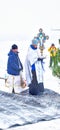 Svetlovodsk, Ukraine - 01.19.21: Priest blesses water during the celebration of the rite of baptism.