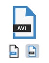 Avi file vector icon. Symbol of avi audio video interleave format for multimedia Ã¢â¬â audio and video data. Royalty Free Stock Photo