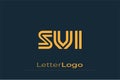 SVI Creative Unique Modern Letter Logo Design. Elegant Monogram Logo Design with Decorative Elements and Typography Royalty Free Stock Photo