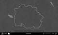 Svislac District outlined, Belarus. Grayscale Royalty Free Stock Photo