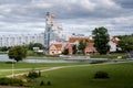 Svislach River skyline and Trinity Hill - Minsk, Belarus Royalty Free Stock Photo