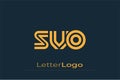 SVO Creative Unique Modern Letter Logo Design. Elegant Monogram Logo Design with Decorative Elements and Typography Royalty Free Stock Photo