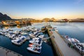 Svolvaer / Norway - Aug 02 2019 : A bird`s eye view from Lofoten SuiteHotel This city is a famous tourist destination in Lofoten