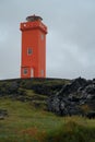 Svortuloft red lighthouse in Iceland