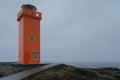 Svortuloft red lighthouse in Iceland