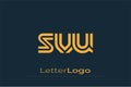 SVU Creative Unique Modern Letter Logo Design. Elegant Monogram Logo Design with Decorative Elements and Typography Royalty Free Stock Photo