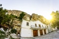 Svyato-Uspensky cave monastery at sunset, Chufut-Kale, Crimea