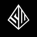 SW logo letters monogram with prisma shape design template