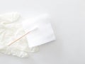 swab gauze and dispose sterile glove on white background with copy space in medical concept Royalty Free Stock Photo