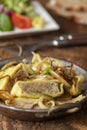 Swabian maultasche with onions Royalty Free Stock Photo