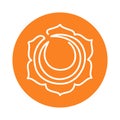 Swadhisthana icon. One line. The second sacral chakra. Vector orange line symbol. Meditation sign