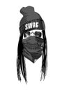 Swag hip-hop scull on white background
