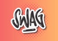 Swag Label Sign Logo Hand Drawn Brush Lettering Calligraphy Type Design Graffiti Tag Style Vector Graphic