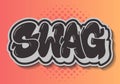 Swag Label Sign Logo Hand Drawn Lettering Type Design Graffiti Throw Up Style Vector Graphic Royalty Free Stock Photo