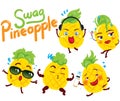 Swag Pineapple Cartoon Character for Summer