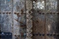 Swahili door in Zanzibar with metal knobs