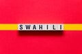 Swahili word concept on cubes