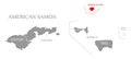 Swains Island red highlighted in map of American Samoa Islands Royalty Free Stock Photo