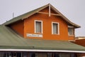 Swakopmund, Namibia - Jul 11, 2019: typical house with colorful facade - german colonial architecture in Swakopmund