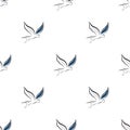 Swallow bird seamless pattern. Silhouettes on a white background Royalty Free Stock Photo