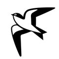 Swallow bird vector icon