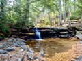 Swallow Falls State Park in the fall in the mountains of Maryland with the creek and waterfalls flowing, cascading in nature Royalty Free Stock Photo