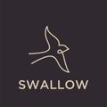 Swallow logo black outline line set silhouette logo icon designs vector for logo icon stamp Royalty Free Stock Photo