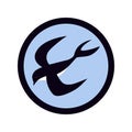 Swallow logo. Isolated swallow bird vector logotype