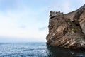 Swallow Nest Castle on Aurora Cliff in evening Royalty Free Stock Photo