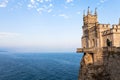 Swallow Nest Castle in Crimea in autumn evening Royalty Free Stock Photo