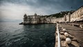 The Swallow Nest and the harbour in the Black Sea, Crimea,