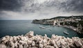 The Swallow Nest and the harbour in the Black Sea, Crimea,