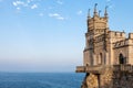 Swallow's Nest Castle in Crimea in blue evening Royalty Free Stock Photo