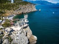 Swallow`s Nest castle on the rock in the Black Sea, Crimea Royalty Free Stock Photo