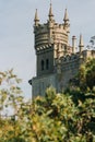 Swallow's Nest castle on the rock over the Black Sea. Gaspra. Crimea Royalty Free Stock Photo