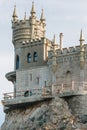 Swallow's Nest castle on the rock over the Black Sea. Gaspra. Crimea Royalty Free Stock Photo