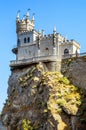 The swallow's nest castle, the symbol of the Crimea Peninsula, Black sea Royalty Free Stock Photo