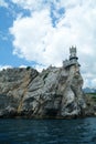 Swallow`s Nest is a decorative castle the monument of architecture and history, the main attraction on the shores of the Black sea Royalty Free Stock Photo