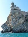 Swallow`s nest-Gothic castle over the cliff of the sea, the emblem of the southern coast of Crimea.