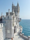 Swallow`s Nest - Gothic castle on a sea cliff, the emblem of the southern coast of Crimea. Located on a steep 40-meter Aurora rock