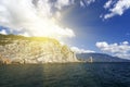 Swallow's nest rock. Stone Eagle. Ukraine. Gaspra. South shore o Royalty Free Stock Photo