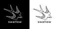 Swallow tattoo bird line icon