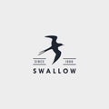 Swallow vintage logo design template. Design elements for logo, label, emblem, sign. Vector illustration - Vector Royalty Free Stock Photo