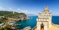 The swallow's nest castle, the symbol of the Crimea Peninsula, Black sea Royalty Free Stock Photo